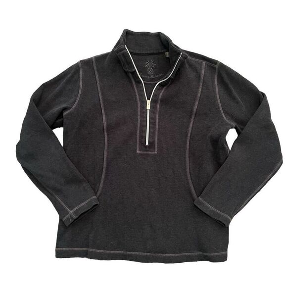 TOMMY BAHAMA Woman’s Grey Half Zip Pullover Sweater Size M - Picture 1 of 6